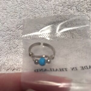 Vintage 2002 Avon Sterling‎ Silver Fashion Toe Ring - Turquoise